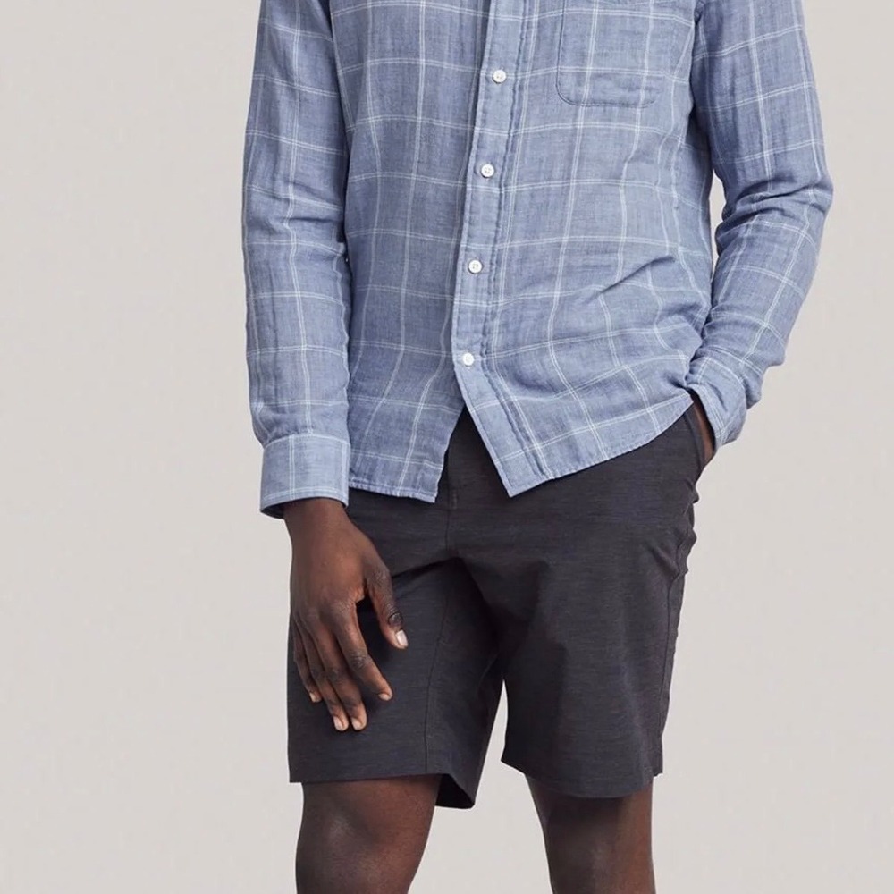 Faherty All Day Shorts 1.0 Charcoal Gray Mens 38 Swim Board 9"